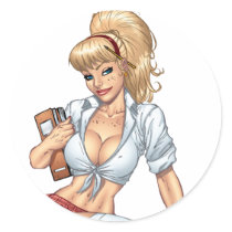 Sexy Blonde School Girl Pin-up by Al Rio