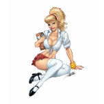 Sexy Blonde School Girl Pin-up by Al Rio t-shirts