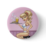 Sexy Blonde Waitress Customizable Pinup by Al Rio buttons