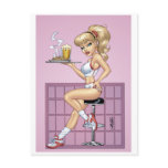 Sexy Blonde Waitress Customizable Pinup by Al Rio postcards