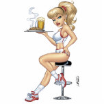 Sexy Blonde Waitress with food and beer by Al Rio photo sculptures