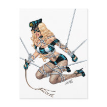 Sexy Bondage Blonde with Whip by Al Rio Post Card