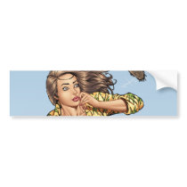 Sexy Brazil Girl Pinup Rose Gardening by Al Rio Bumper Stickers