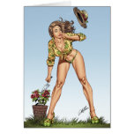 Sexy Brazil Girl Pinup Rose Gardening by Al Rio cards