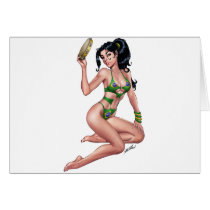 Sexy Brazilian Bikini Girl Pinup by Al Rio Cards