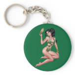 Sexy Brazilian Bikini Girl Pinup by Al Rio keychains