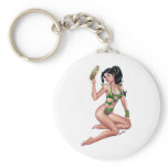 Sexy Brazilian Bikini Girl Pinup by Al Rio keychains