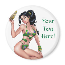 Sexy Brazilian Bikini Girl Pinup by Al Rio Fridge Magnet