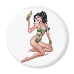 Sexy Brazilian Bikini Girl Pinup by Al Rio magnets