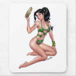 Sexy Brazilian Bikini Girl Pinup by Al Rio mousepads