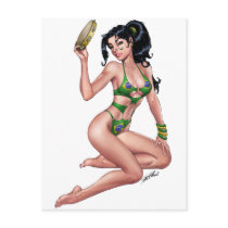 Sexy Brazilian Bikini Girl Pinup by Al Rio Post Cards