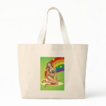 Sexy Brazilian Girl wearing  Brazil Flag + Rainbow bags