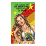 Sexy Brazilian Girl wearing the Brazil Flag business cards