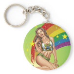 Sexy Brazilian Girl wearing the Brazil Flag keychains