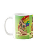 Sexy Brazilian Girl wearing the Brazil Flag mugs