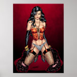 Sexy Brunette in Lingerie Poster by Al Rio