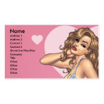Sexy Brunette Lingerie Pin-up Girl by Al Rio business cards
