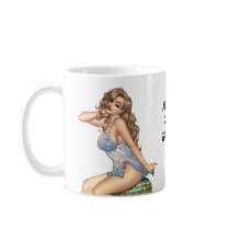 Sexy Brunette Lingerie Pin-up Girl by Al Rio Mug