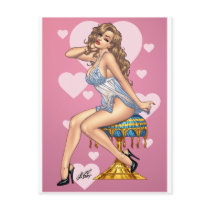 Sexy Brunette Lingerie Pin-up Girl by Al Rio Post Card