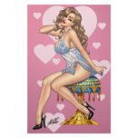 Sexy Brunette Lingerie Pin-up Girl by Al Rio stationery