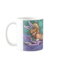 Sexy Bunny Pinup Girl Caught Writing by Al Rio Coffee Mugs