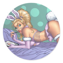 Sexy Bunny Pinup Girl Caught Writing by Al Rio