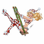 Sexy Christmas Pin-up Girl on Swing by Al Rio photo sculptures