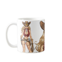 Sexy Cowgirl Country Girl with Guns by Al Rio Mugs