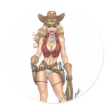 Sexy Cowgirl Country Girl with Guns by Al Rio stickers