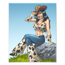 Sexy Cowgirl with Cowboy Hat by Al Rio Photo Art