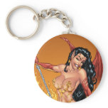 Sexy Devil Girl Customizable Pinup by Al Rio keychains