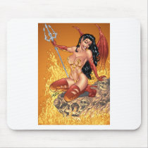 Sexy Devil Girl Customizable Pinup by Al Rio Mousepads