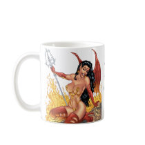 Sexy Devil Girl Customizable Pinup by Al Rio Coffee Mugs