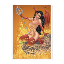 Sexy Devil Girl Customizable Pinup by Al Rio Post Card