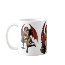 Sexy Devil Girl with a pot of evil. Art by Al Rio. Coffee Mug