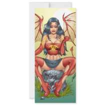 Sexy Devil saying Come Here by Al Rio Personalized Invitation