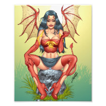 Sexy Devil saying Come Here by Al Rio Photo Print