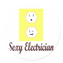Sexy Electrician Round Stickers