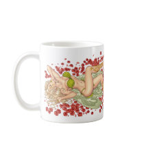 Sexy Elf Fairy in a Bed Of Red Roses by Al Rio Coffee Mug