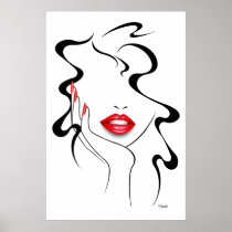 Sexy Femme Fatale Face 40x60 Poster