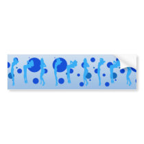 Sexy Girls in Cool Blue Stripper Sensual Tease Bumper Stickers