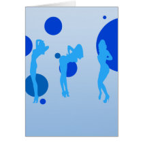 Sexy Girls in Cool Blue Stripper Sensual Tease Card
