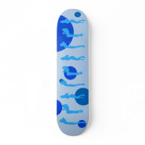 Sexy Girls in Cool Blue Stripper Sensual Tease Skateboard Decks