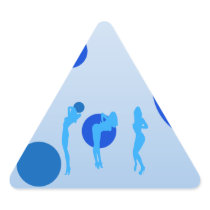 Sexy Girls in Cool Blue Stripper Sensual Tease Stickers