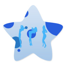 Sexy Girls in Cool Blue Stripper Sensual Tease Star Sticker