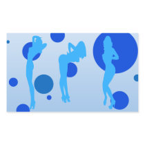 Sexy Girls in Cool Blue Stripper Sensual Tease Rectangular Sticker