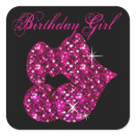 Sexy Glam Lips Birthday Girl Sticker (large)