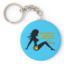 Sexy Golden Retriever Dog Keychain
