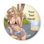 Sexy Ice Cream Bikini Girl by Al Rio magnets
