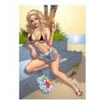 Sexy Ice Cream Bikini Girl Pinup Poster by Al Rio posters